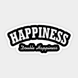 Happiness White Design Sticker